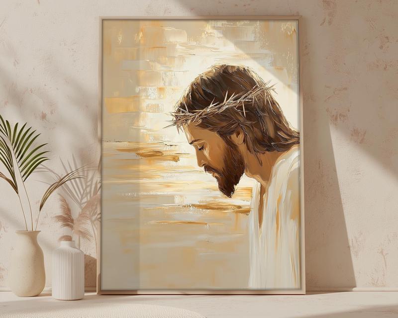 Jesus portrait wall art, Jesus portrait , Bible Verse, Jesus painting, Religious gift